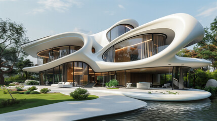Modern exterior in bionic style
