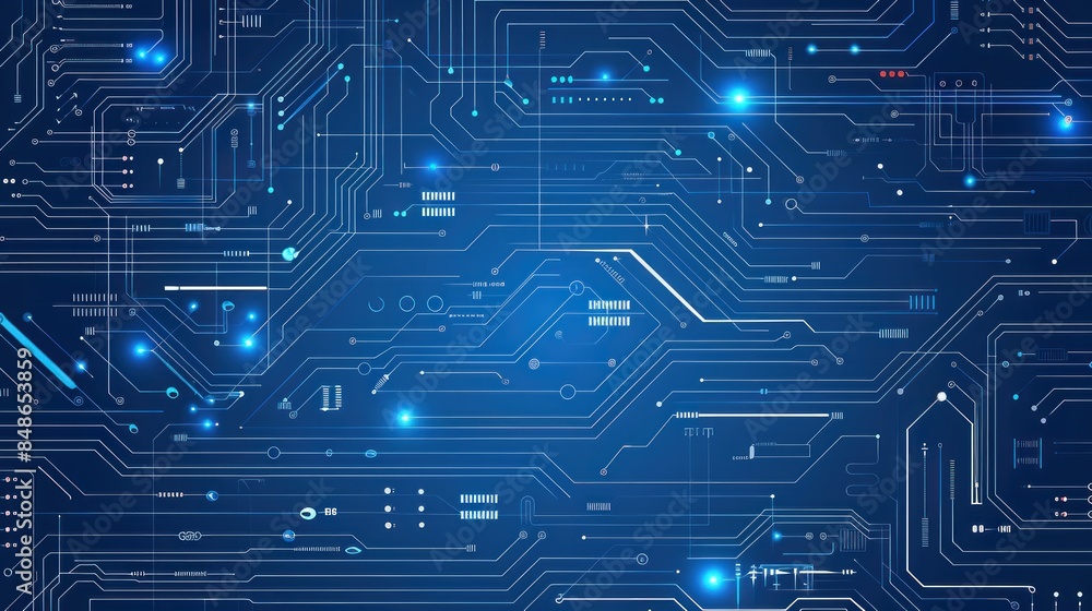 Poster electronic circuit board. technology concept ,microchip cpu processor circuit board. digital line