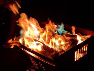 
It is a flame rising from a bonfire.