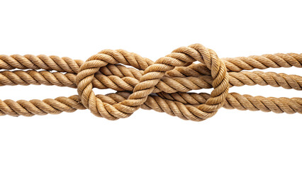 Obraz premium A close-up of a brown ropes on white background