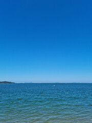 Blue sky and blue sea.