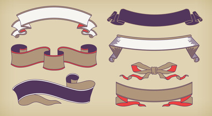 A horizontal title ribbon obi set with a Japanese retro design.