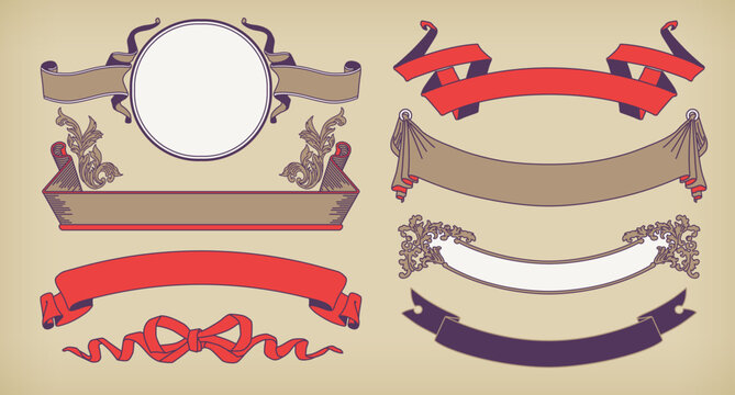 A horizontal title ribbon obi set with a Japanese retro design.