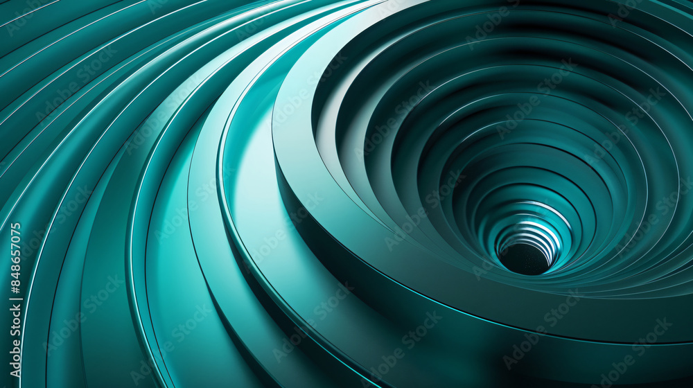 Poster abstract teal and black background with a swirling pattern. perfect for technology, design, or futur