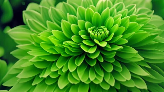 Green Flower Petals Close Up Generative AI