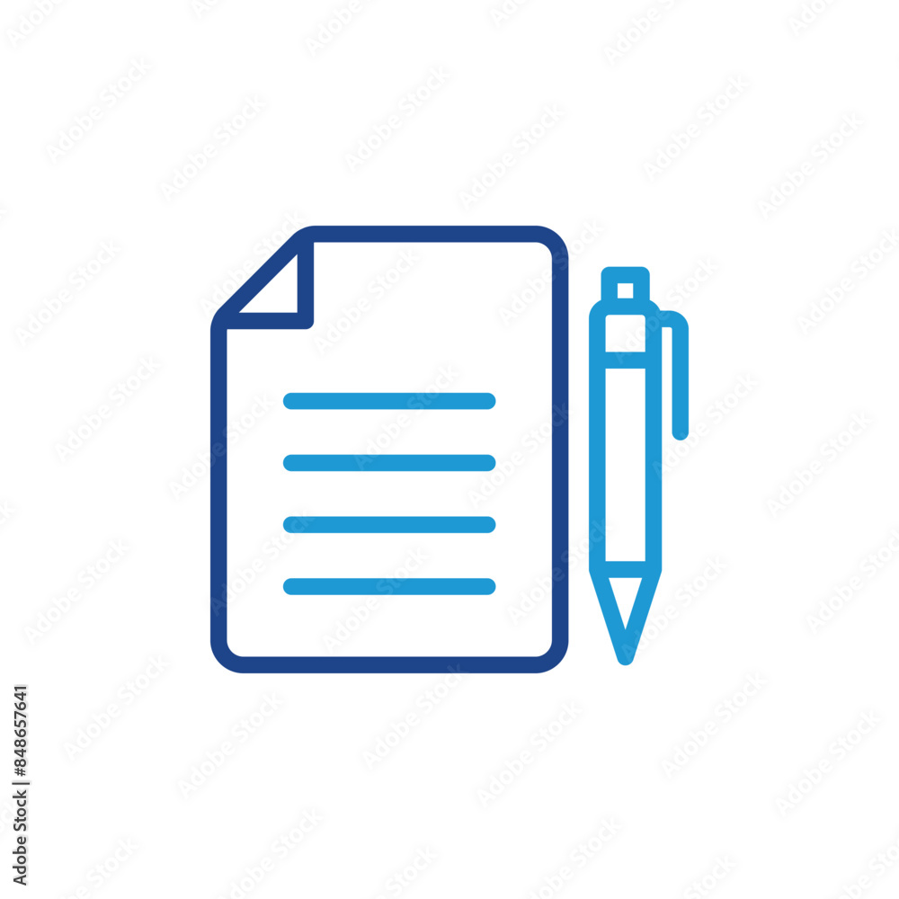 Poster document write icon, document with pen sign vector