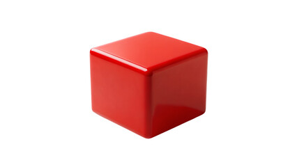 Fototapeta premium A single red square box with a blank surface sits isolated on a white background