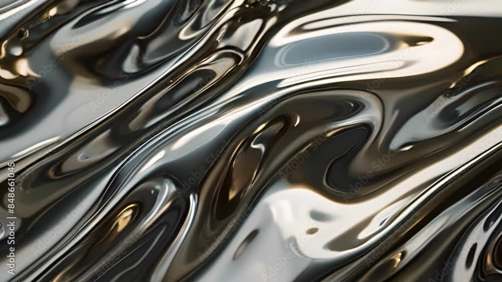 Poster a smooth and sleek metallic surface with a mirrorlike reflection making it seem almost liquid and fl