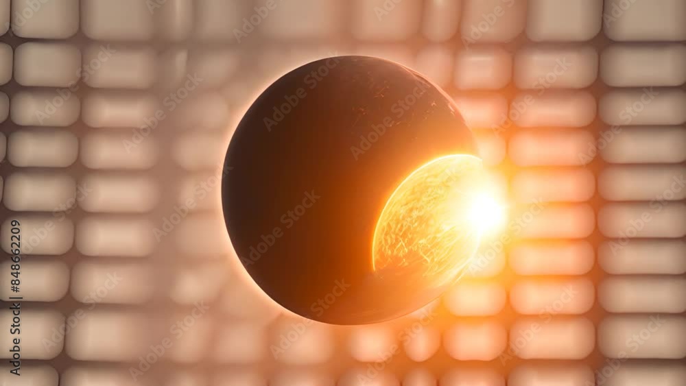 Poster burning planet with grid background generative ai