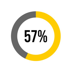 57% percent percentage diagram meter from ready-to-use for web design, user interface UI or infographic -