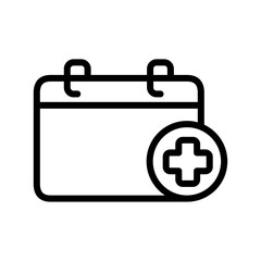 health check schedule icon line vector design illustration template in trendy style
