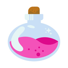 Magic Potion in Bottle Vector Illustration. with Cartoon Style.