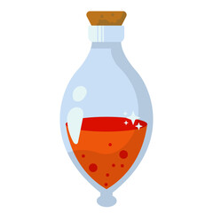 Magic Potion in Bottle Vector Illustration. with Cartoon Style.