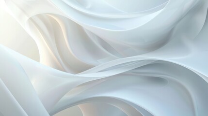 Obraz premium Abstract White Flowing Fabric Background with Soft Curves and Smooth Texture for Elegant and Modern Design Concepts