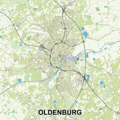 Oldenburg, Germany map poster art