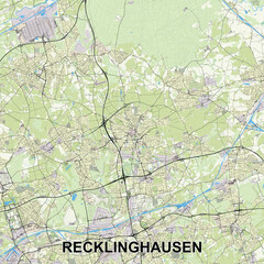Recklinghausen, Germany map poster art