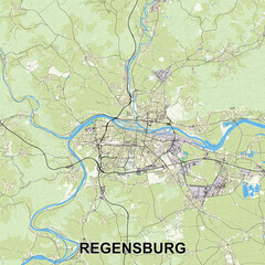 Regensburg, Germany map poster art