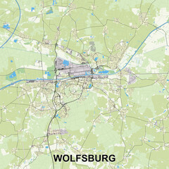 Wolfsburg, Germany map poster art