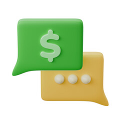 money talk accounting business expert consultant interview with chat and dollar bubble finance theme isolated 3d icon illustration isolated