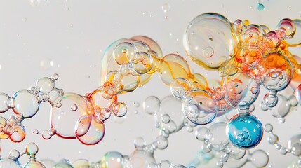 Molecule, bubble, white background, arranged cells, transparent, organic matter, close-up
