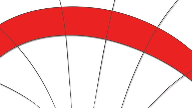 Animation in the form of fan lines along which a red stripe moves. The art can serve as an imitation of radar.