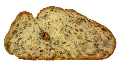 Tranche de pain aux noisettes