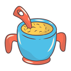 Baby Supplies Accessories on White Background. Vector Illustration in Cartoon Style.