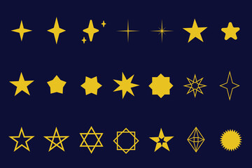 A collection of various star shapes