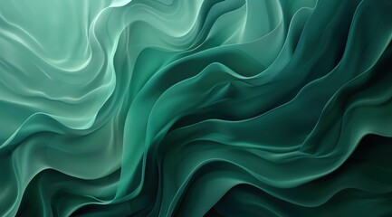 Obraz premium Abstract Green Fabric Waves