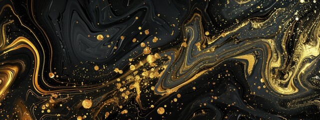 black and gold background with marbled texture
