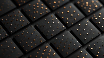 Obraz premium Golden Dots on Black Squares