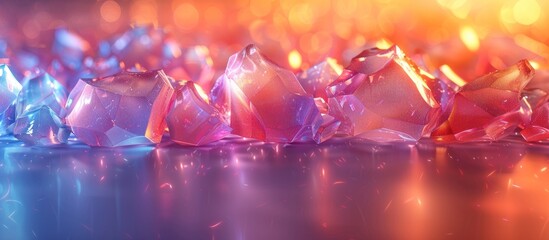 Crystals Glowing in Orange and Blue Light