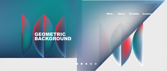 Naklejka premium Glassmorphism geometric abstract background. Vector Illustration For Wallpaper, Banner, Background, Card, Book Illustration, landing page