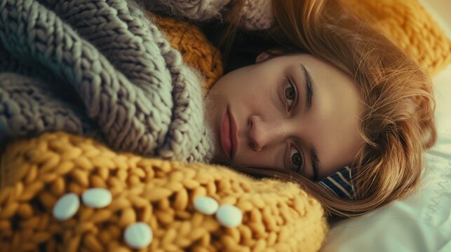 A teenage girl desires rest Insufficient vitamins during the spring and fall seasons in youngsters