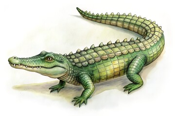 Obraz premium crocodile pencil hand drawn isolated white background