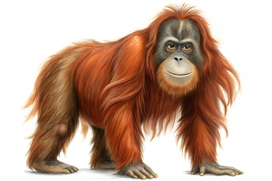 recommend clip art: orangutan pencil hand drawn isolated white background