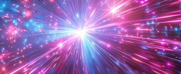 Vibrant Light Burst with Stars