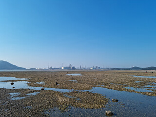 
It is a sea with mudflats.