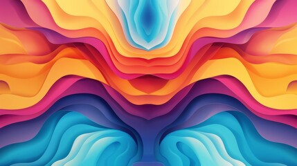 Symmetrical geometry, bright color palette, minimal vector aesthetics, liquid flow effect, seamless repeat