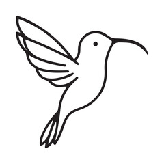 Hummingbird Vector silhouette black on white background