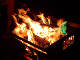 
It is a flame rising from a bonfire.