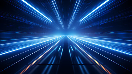 Blue glowing sci-fi corridor