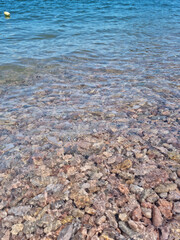 
It is a beach with round pebbles.