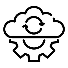 cloud sync outline icon