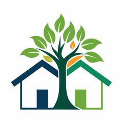 green tree and house