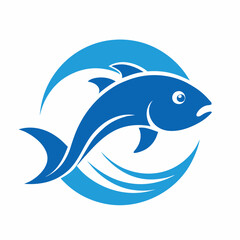Fish logo icon design vector illustration template.