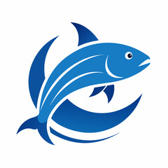 Fish logo icon design vector illustration template.