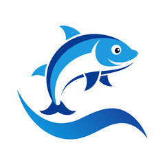 Fish logo icon design vector illustration template.