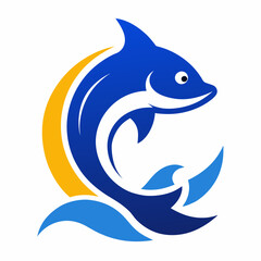 Fish logo icon design vector illustration template.