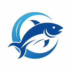Fish logo icon design vector illustration template.